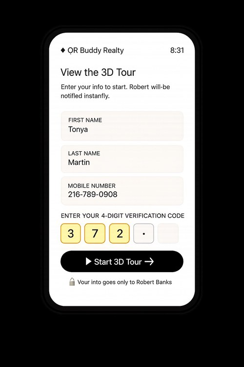 OTP lead capture verification screen